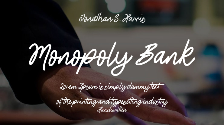 Monopoly Bank Font