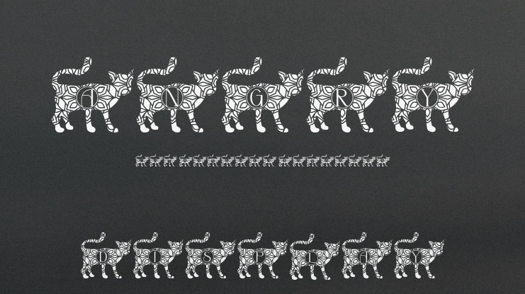 Angry Cat Mandala Monogram Font