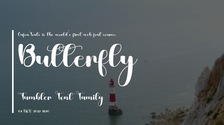 Butterfly Tumbler Font