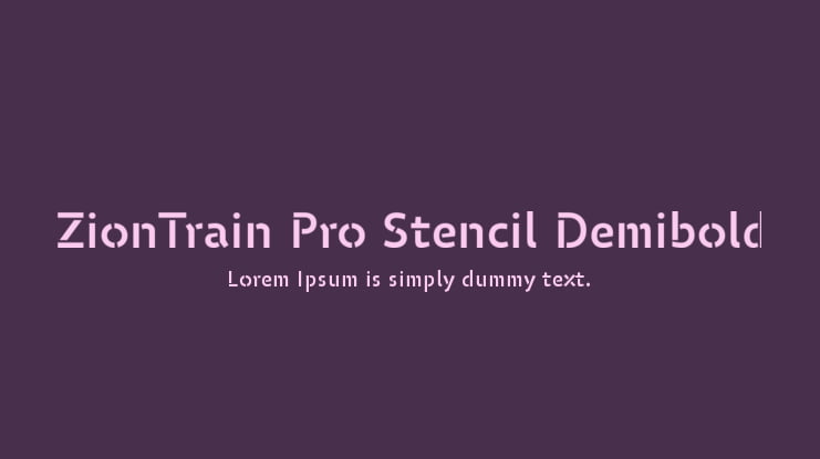 ZionTrain Pro Stencil Demibold Font