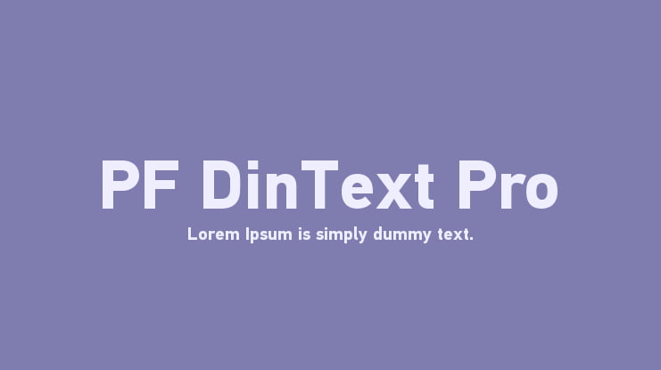 PF DinText Pro Font Family