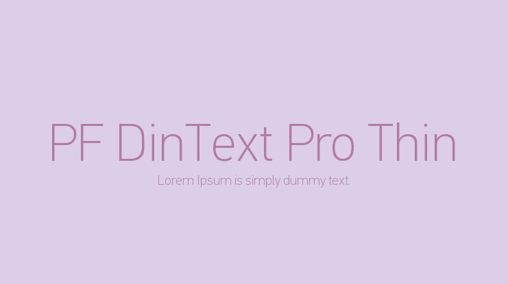 PF DinText Pro Thin Font
