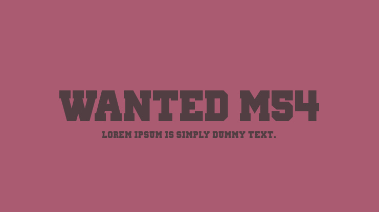 Wanted M54 Font