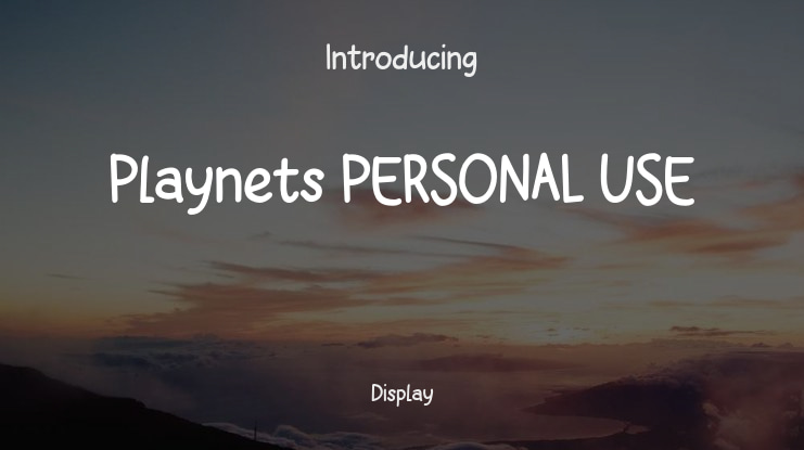 Playnets PERSONAL USE Font