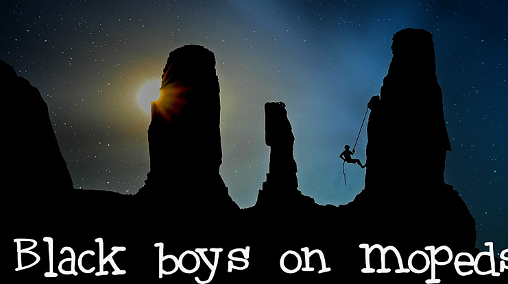 Black boys on mopeds Font