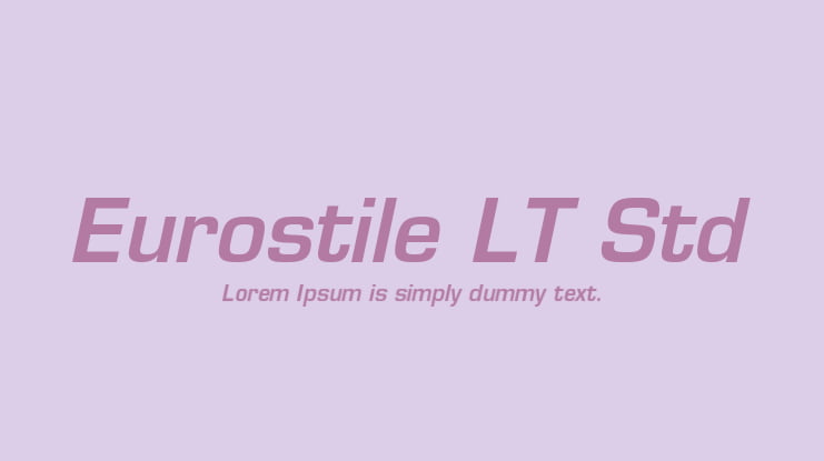 Eurostile LT Std Font Family