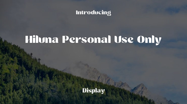 Hiluna Personal Use Only Font