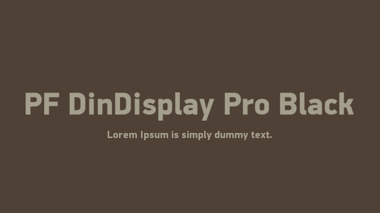 PF DinDisplay Pro Black Font Family