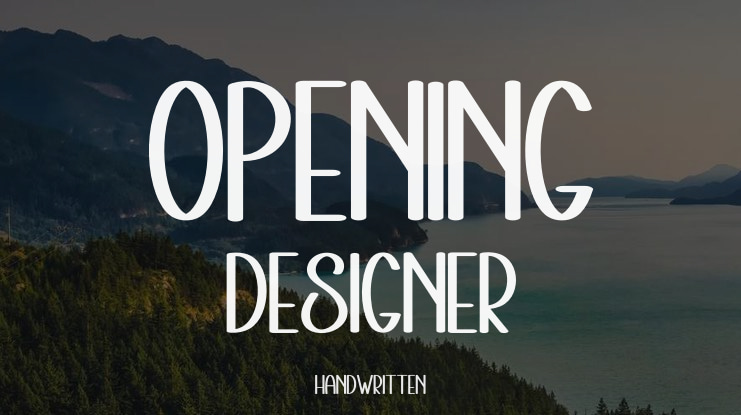 Opening Designer Font