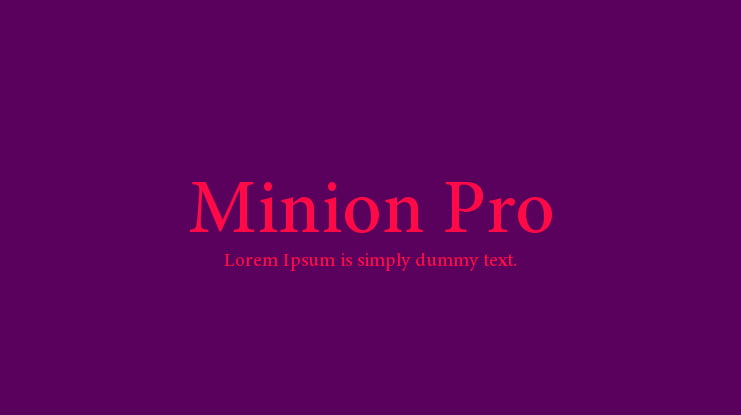 Minion Pro Font Family