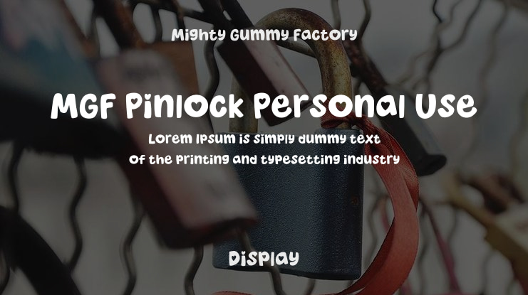 MGF Pinlock Personal Use Font