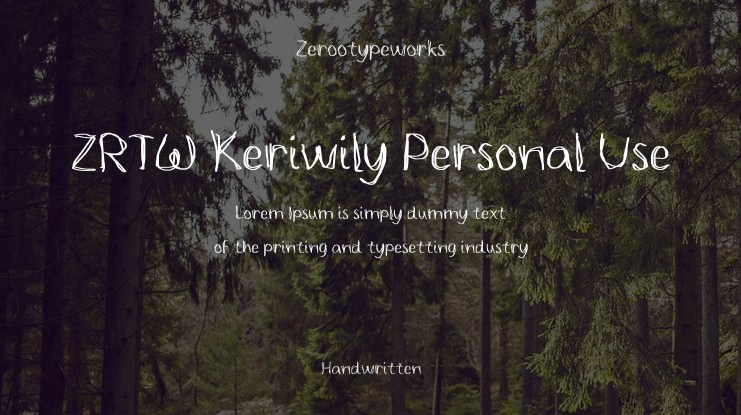 ZRTW Keriwily Personal Use Font