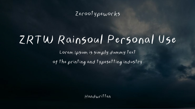 ZRTW Rainsoul Personal Use Font