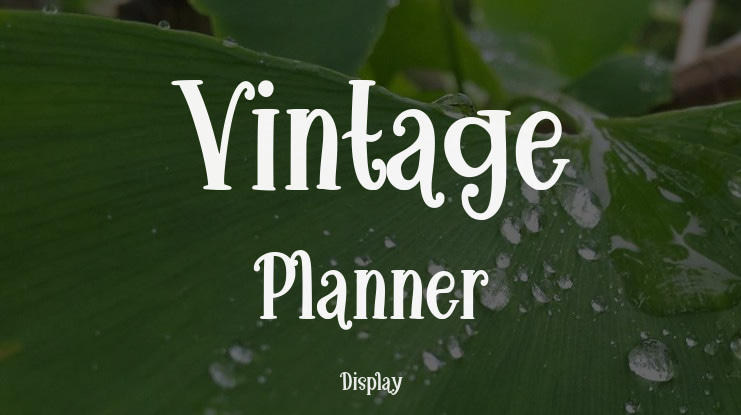 Vintage Planner Font