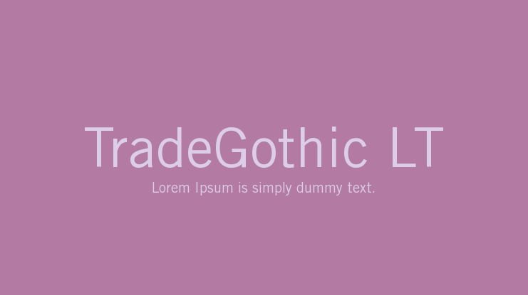 TradeGothic LT Font