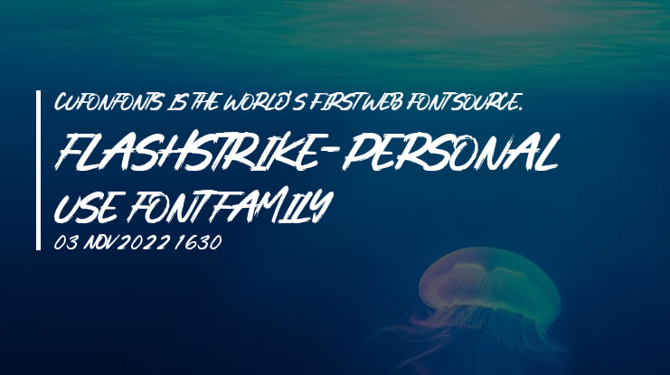 Flashstrike-Personal use Font