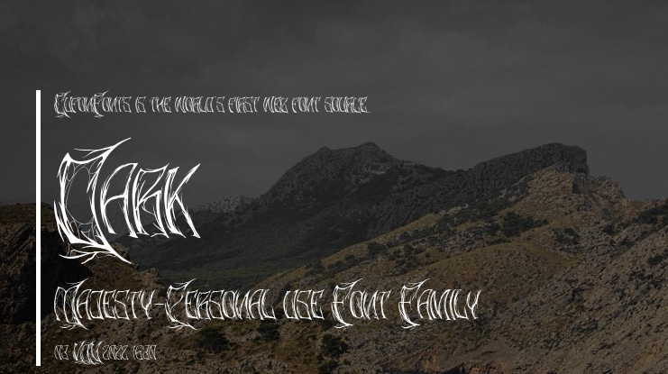 Dark Majesty-Personal use Font