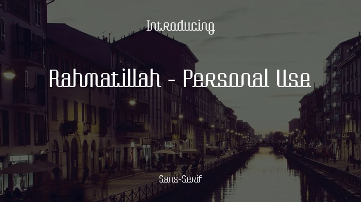 Rahmatillah - Personal Use Font