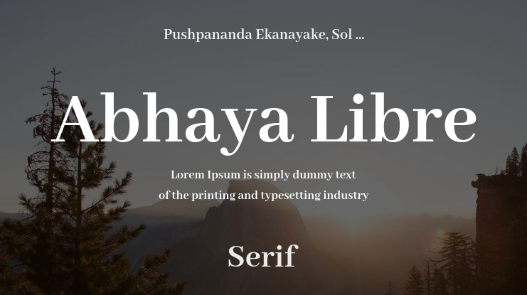 Abhaya Libre Font Family