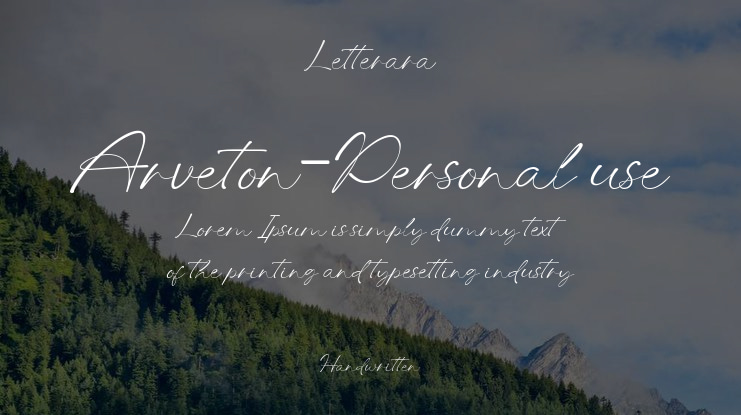 Arveton-Personal use Font