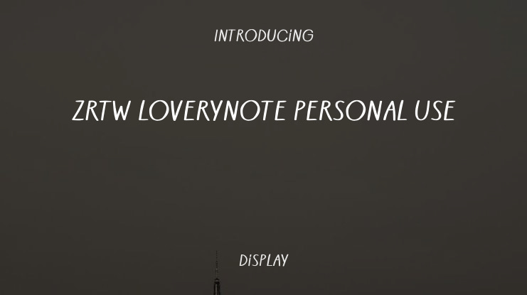 ZRTW Loverynote Personal Use Font