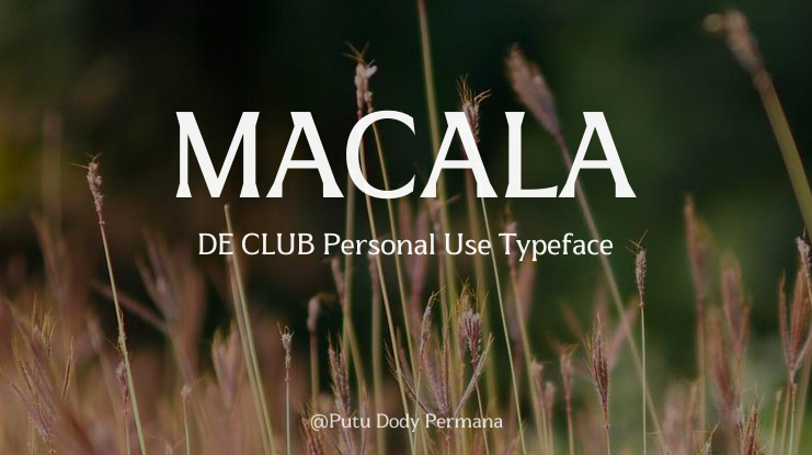 MACALA DE CLUB Personal Use Font