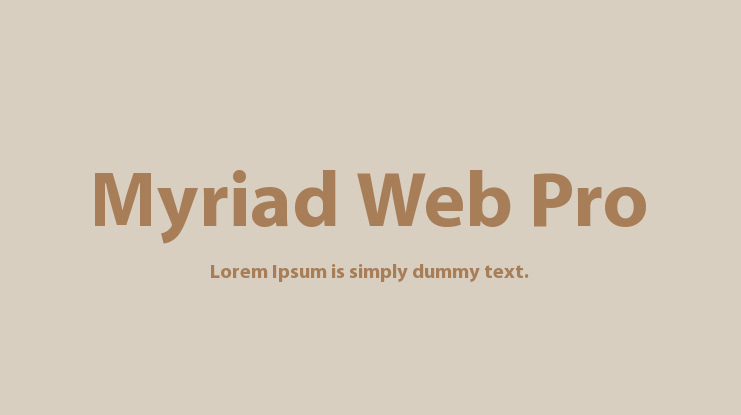 Myriad Web Pro Font Family