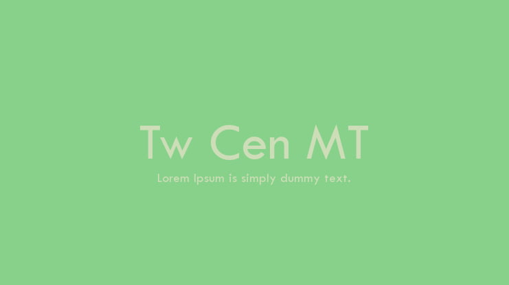 Tw Cen MT Font