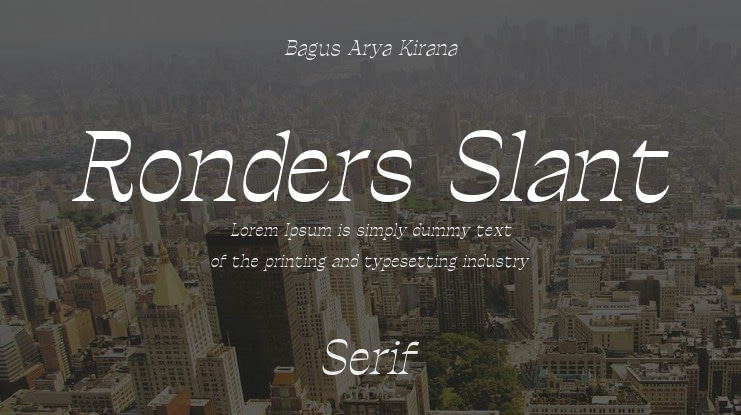 Ronders Slant Font Family