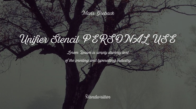 Unifier Stencil PERSONAL USE Font
