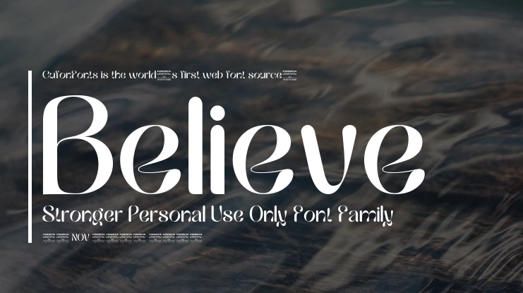Believe Stronger Personal Use Only Font
