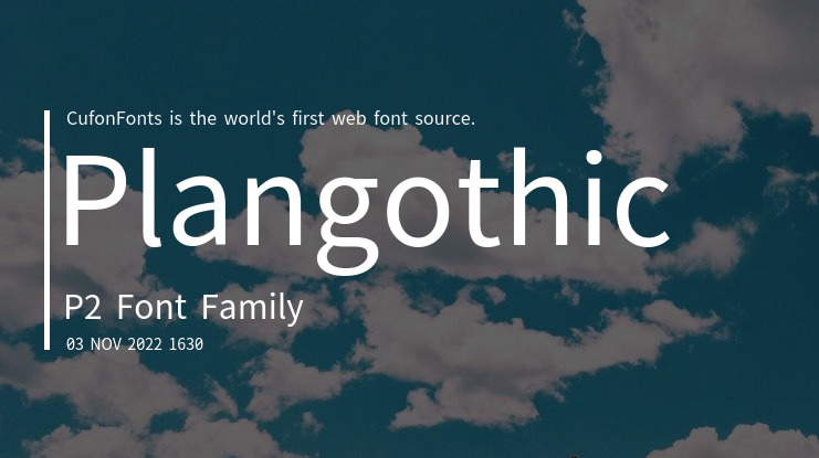 Plangothic P2 Font