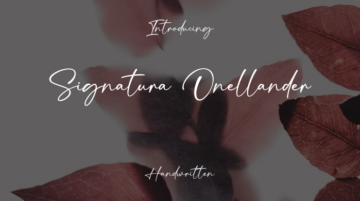 Signatura Onellander Font
