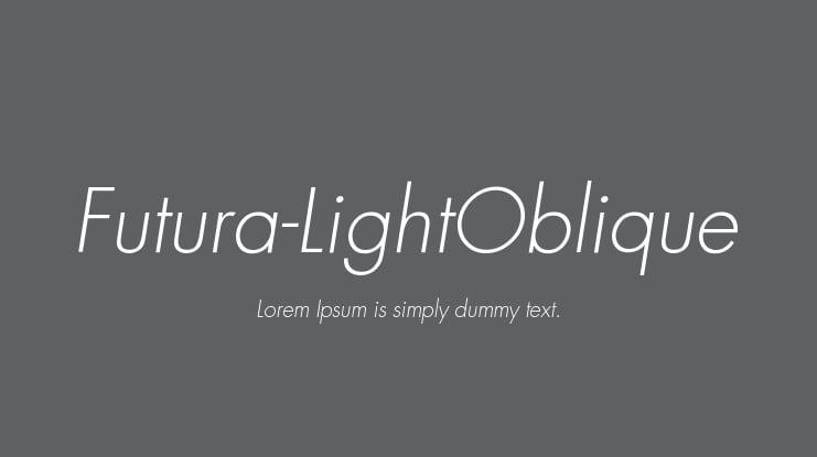 Futura-LightOblique Font