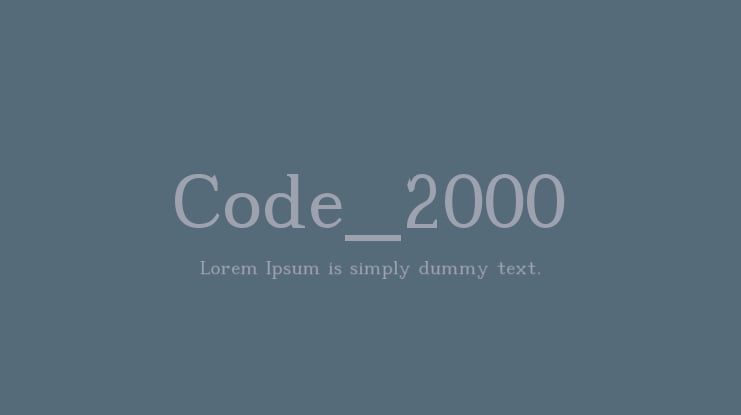 Code_2000 Font