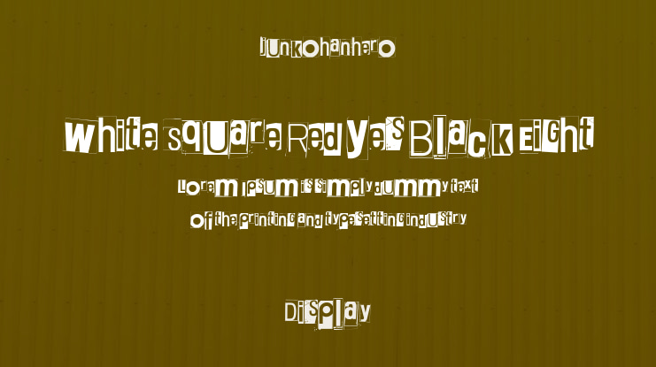 White Square Red Yes Black Eight Font Family