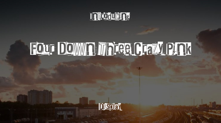 Four Down Three Crazy Pink Font Family
