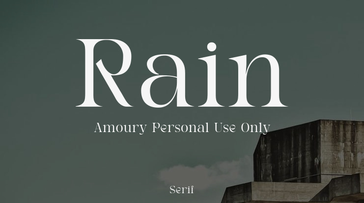 Rain Amoury Personal Use Only Font