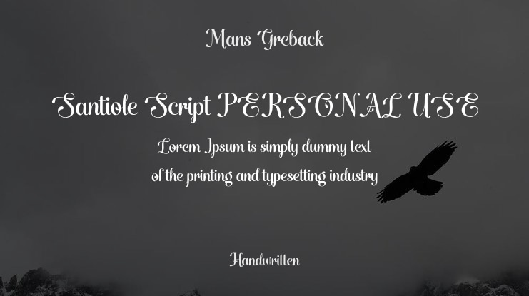 Santiole Script PERSONAL USE Font Family