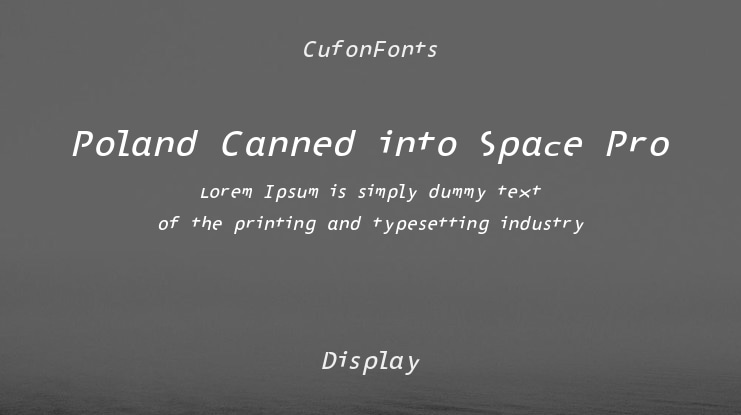 Poland Canned into Space Pro Font