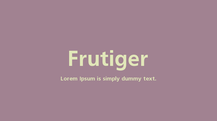 Frutiger Font Family