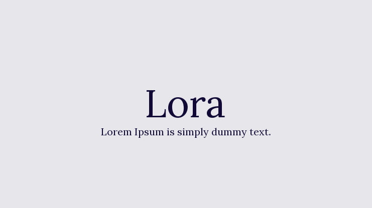 Lora Font Family