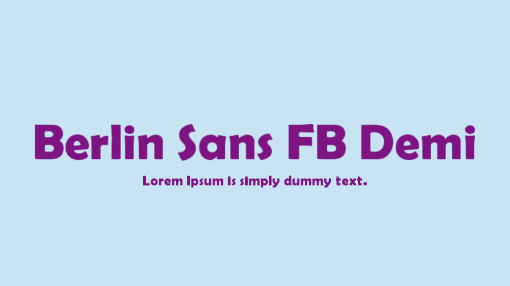 Berlin Sans FB Demi Font