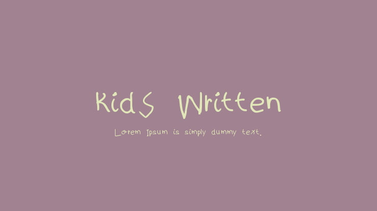 kidS Written Font