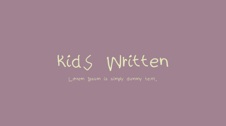 kidS Written Font