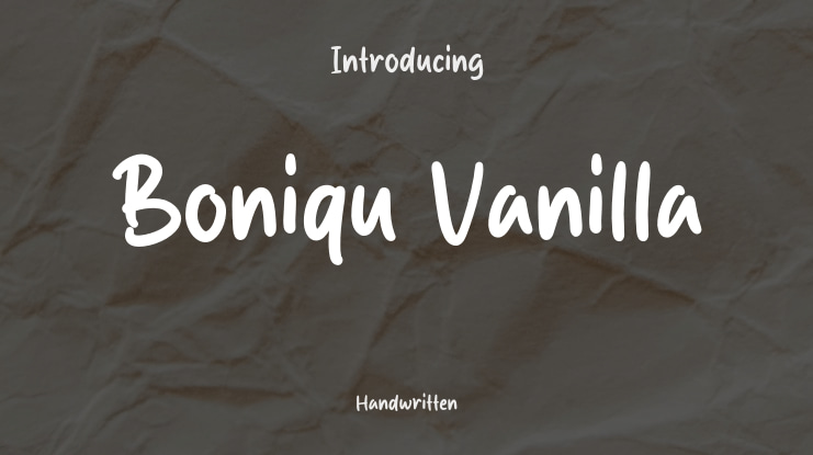 Boniqu Vanilla Font