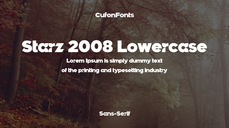 Starz 2008 Lowercase Font