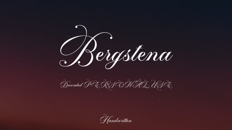 Bergstena Decorated PERSONAL USE Font Family