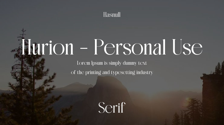 Hurion - Personal Use Font