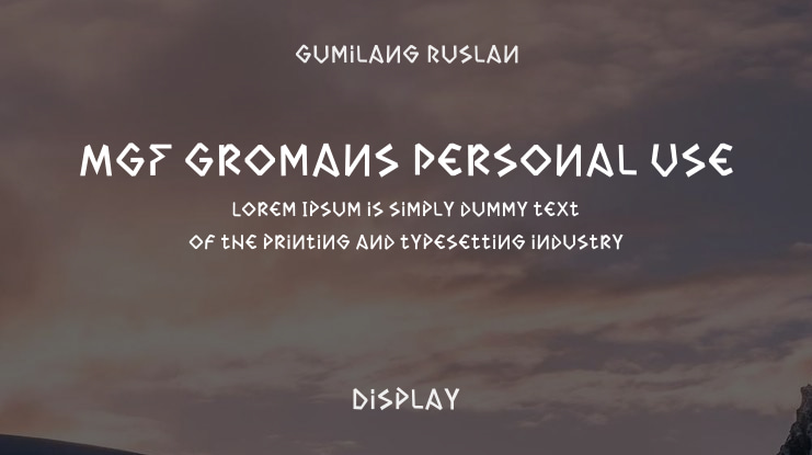 MGF Gromans Personal Use Font